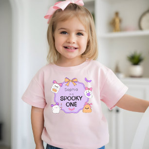Spooky One Ghost Halloween Birthday Baby T-Shirt