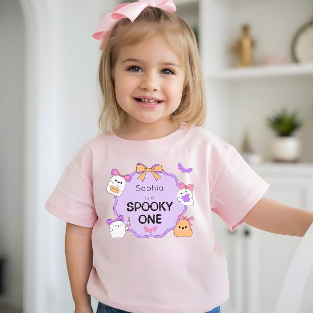 Spooky One Ghost Halloween Birthday Baby T-Shirt (Creator Uploaded)
