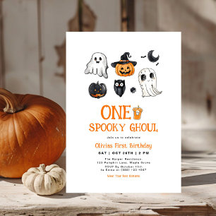 Spooky One Ghoul Halloween First Birthday Invitation