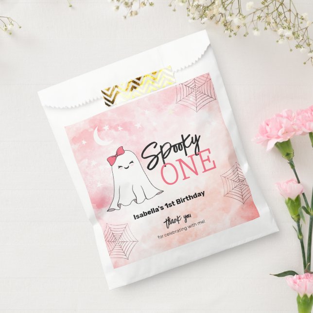 Spooky One Girly Ghost 1st Birthday Favour Bag (Sealed)