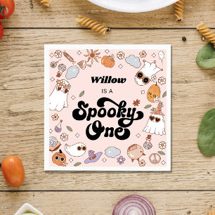 Spooky One Groovy Halloween 1st Birthday Napkin