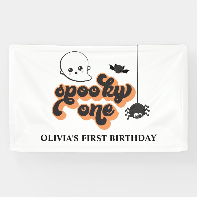 Spooky One Halloween 1st Birthday Banner (Horizontal)