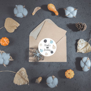 Spooky One Halloween 1st Birthday Blue Pumpkin Classic Round Sticker