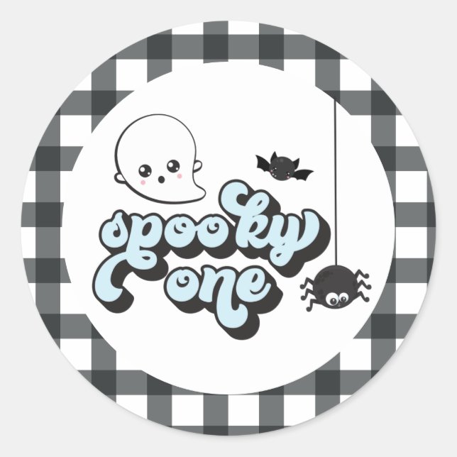 Spooky One Halloween 1st Birthday Classic Round Sticker (Front)