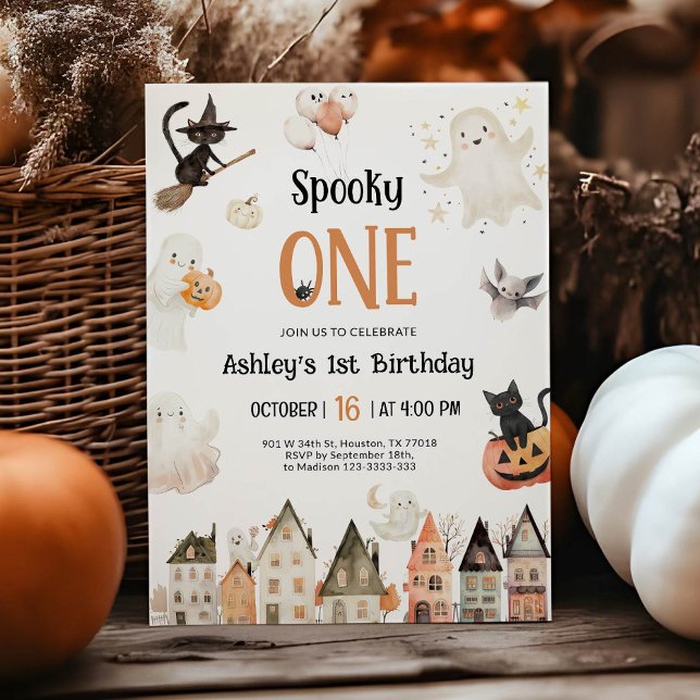 Spooky One | Halloween 1st Birthday Invitation (Creator Uploaded)