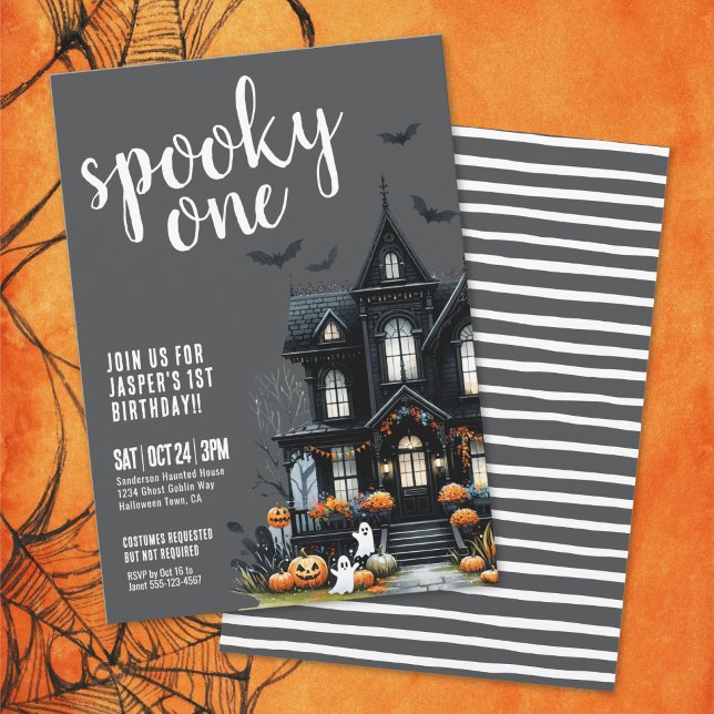 Spooky One Halloween 1st Birthday Invitation (Spooky One Halloween 1st Birthday Invitation)