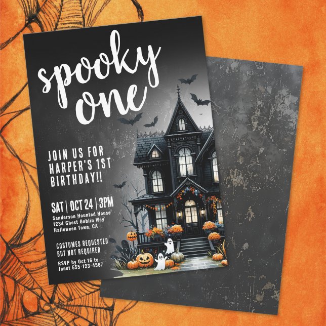 Spooky One Halloween 1st Birthday Invitation (Spooky One Halloween 1st Birthday Invitation)