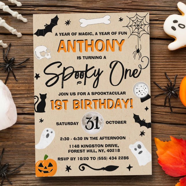 Spooky One! Halloween 1st Birthday Invitation (Creator Uploaded)