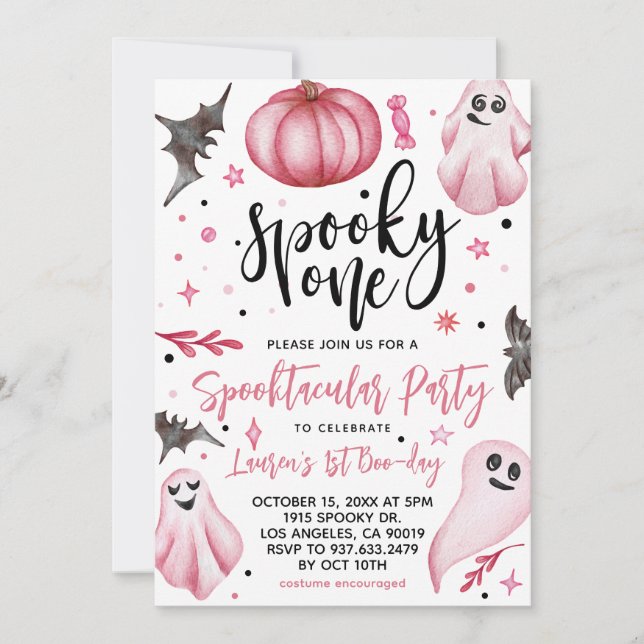 Spooky One Halloween 1st Birthday Invitation (Front)
