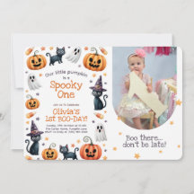 Spooky One Halloween 1st birthday invitation