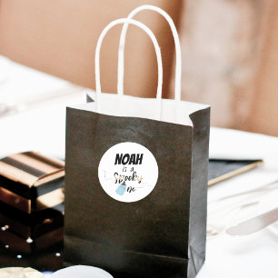 Spooky One   Halloween 1st Birthday   Minimal Blue Classic Round Sticker