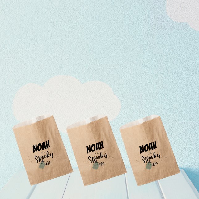 Spooky One | Halloween 1st Birthday | Minimal Blue Favour Bag (Creator Uploaded)