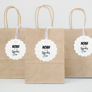 Spooky One Halloween 1st Birthday Minimal Blue Favour Tags