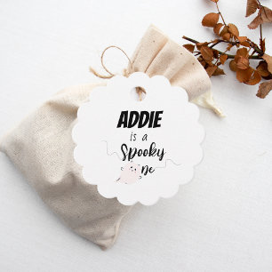 Spooky One Halloween 1st Birthday Minimal Pink Favour Tags