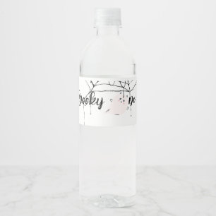 Spooky One   Halloween 1st Birthday   Minimal Pink Water Bottle Label