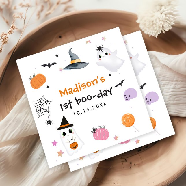 Spooky One Halloween 1st Birthday Napkin (Creator Uploaded)