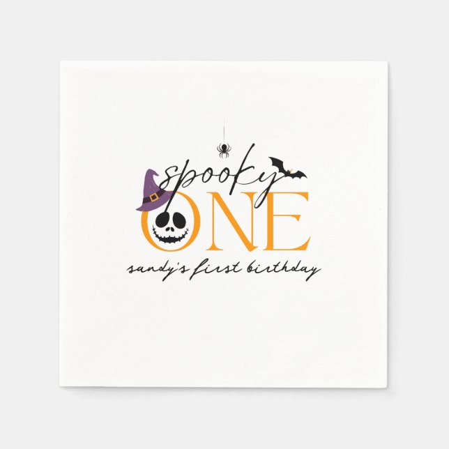 Spooky One Halloween 1st birthday  Napkin (Front)