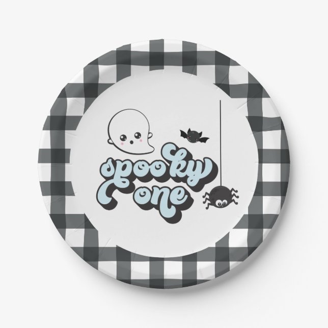 Spooky One Halloween 1st Birthday Paper Plate (Front)