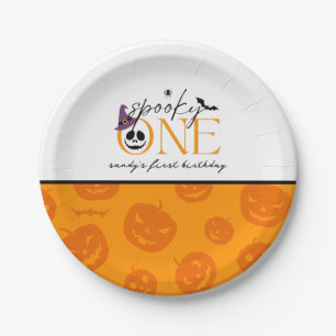 Spooky One Halloween 1st birthday Paper Plate
