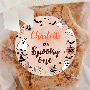 Spooky One Halloween 1st Birthday Party Classic Round Sticker