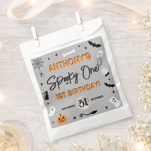 Spooky One! Halloween 1st Birthday Party Favour Bag (Clipped)