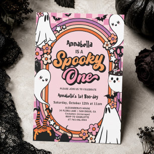 Spooky One Halloween 1st Birthday Party Girl Invitation