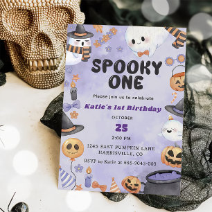 Spooky One Halloween 1st Birthday Party Invitation