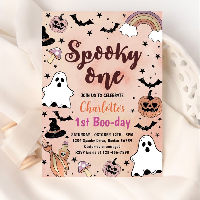 Spooky One Halloween 1st Birthday Party Invitation (Creator Uploaded)