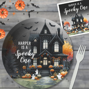 Spooky One Halloween 1st Birthday Party Paper Plate
