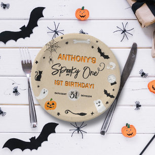 Spooky One! Halloween 1st Birthday Party Paper Plate