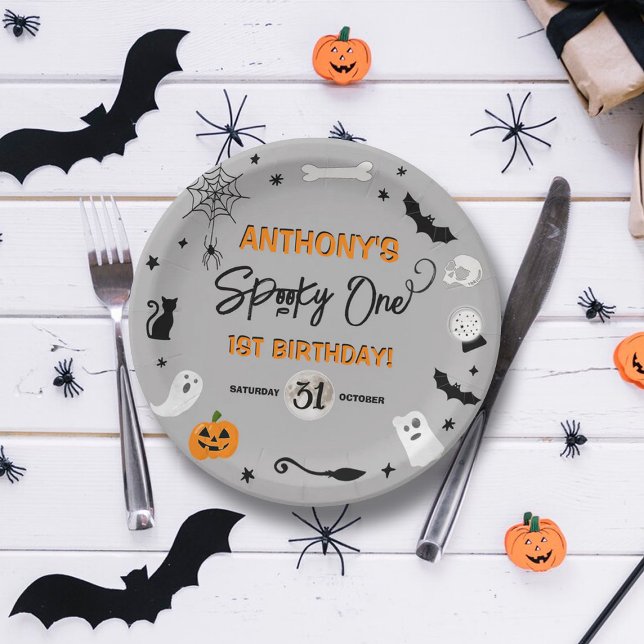 Spooky One! Halloween 1st Birthday Party Paper Plate (Creator Uploaded)