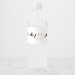 Spooky One   Halloween 1st Birthday   Pink Pumpkin Water Bottle Label