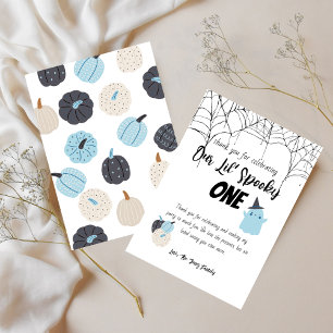 Spooky One   Halloween 1st Birthday   Spooky Blues Thank You Card