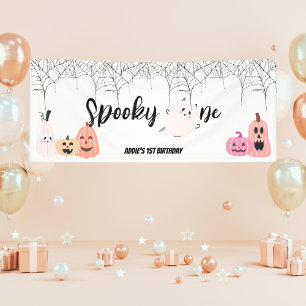 Spooky One   Halloween 1st Birthday   Spooky Pink Banner