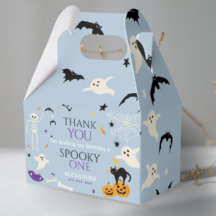 Spooky One Halloween 1st Birthday Thank You Blue Favour Box