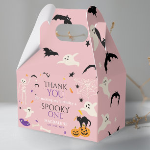 Spooky One Halloween 1st Birthday Thank You Pink Favour Box