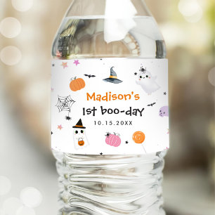 Spooky One Halloween 1st Birthday Water Bottle Label
