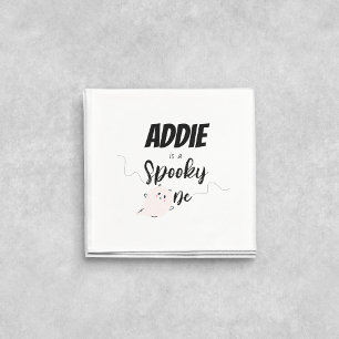 Spooky One Halloween B-Day Napkin Minimal Pink