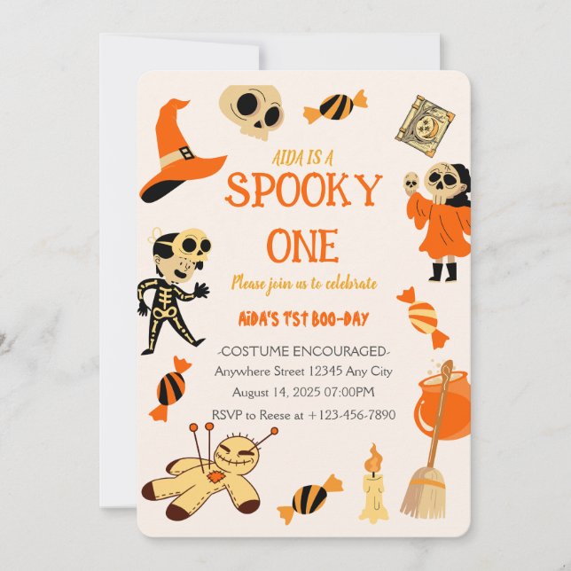 Spooky One Halloween Birthday Invitation (Front)
