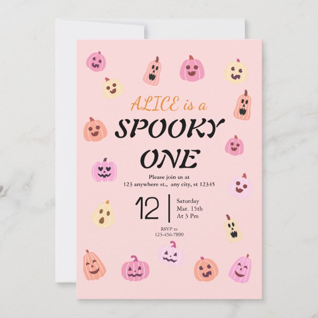 Spooky One Halloween Birthday Invitation (Front)