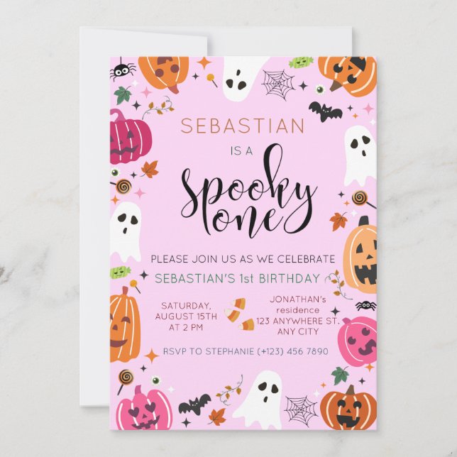 Spooky One Halloween Birthday Invitation (Front)
