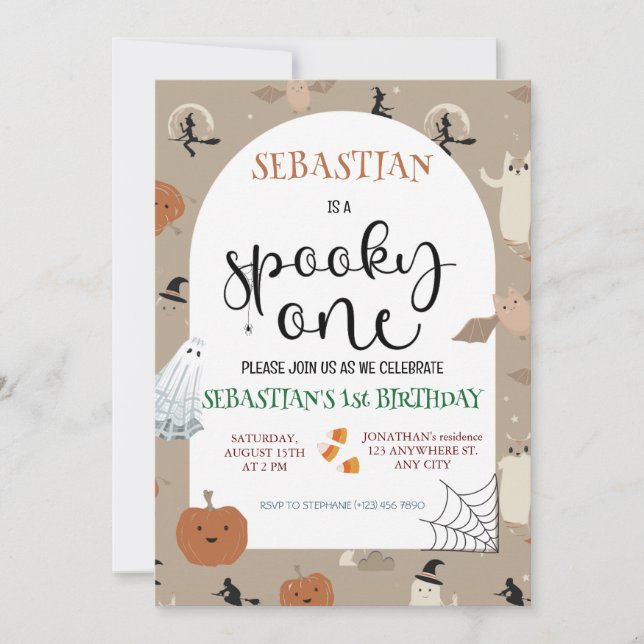 Spooky One Halloween Birthday Invitation (Front)