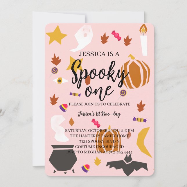 Spooky One Halloween Birthday Invitation (Front)