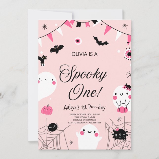 Spooky One Halloween Birthday Invitation (Front)