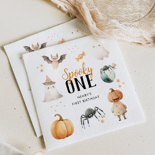 Spooky One Halloween Birthday Napkin