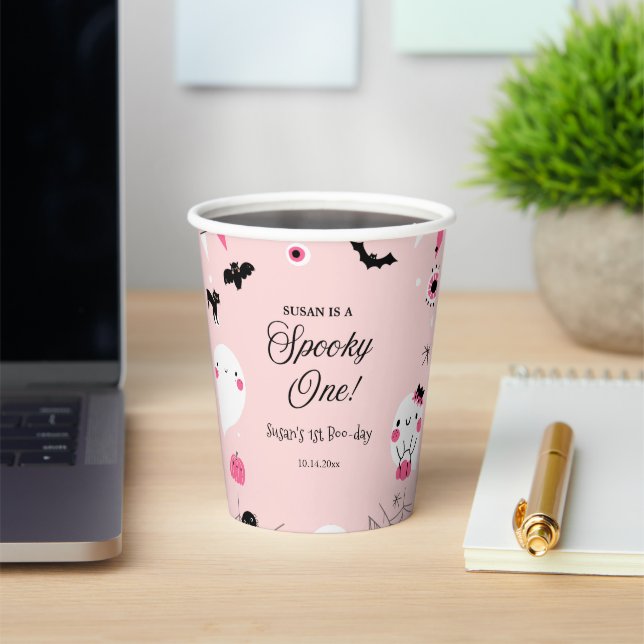 Spooky One Halloween Birthday Paper Cups (Insitu)