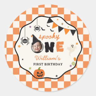 Spooky One Halloween Birthday Paper Sticker
