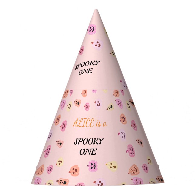 Spooky One Halloween Birthday Party Hat (Front)