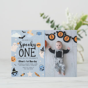 Spooky One halloween birthday party photo Invitation