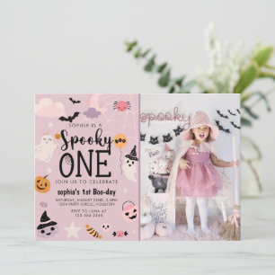 Spooky One halloween birthday party photo Invitation